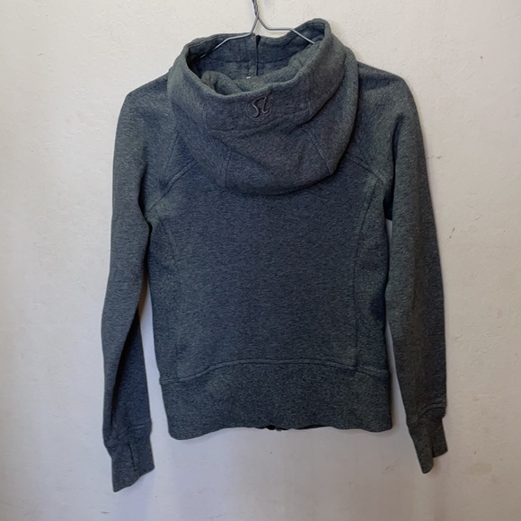 Lululemon Scuba Hoodie Light Cotton Fleece Heathered Speckled Black Size 2 - Picture 9 of 12